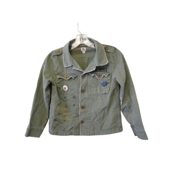 Junk Food Clothing Size Medium Girls Khaki Green Utility Jacket #F-1-10 - Picture 1 of 6